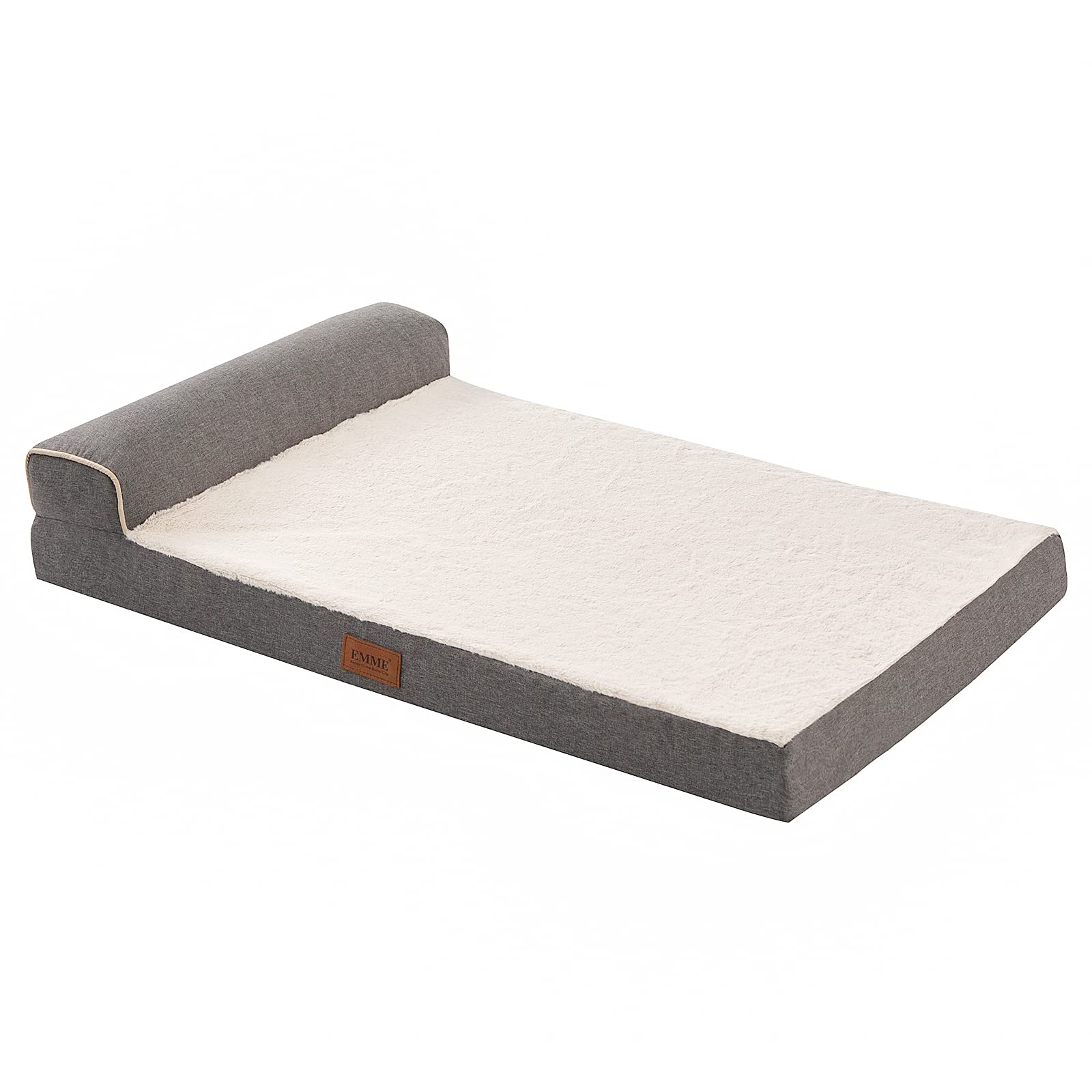 【送料無料】EMME 犬 ベッド L型ペットベッド ペットソファー ペットクッション 枕付き 色：暖かい・グ..