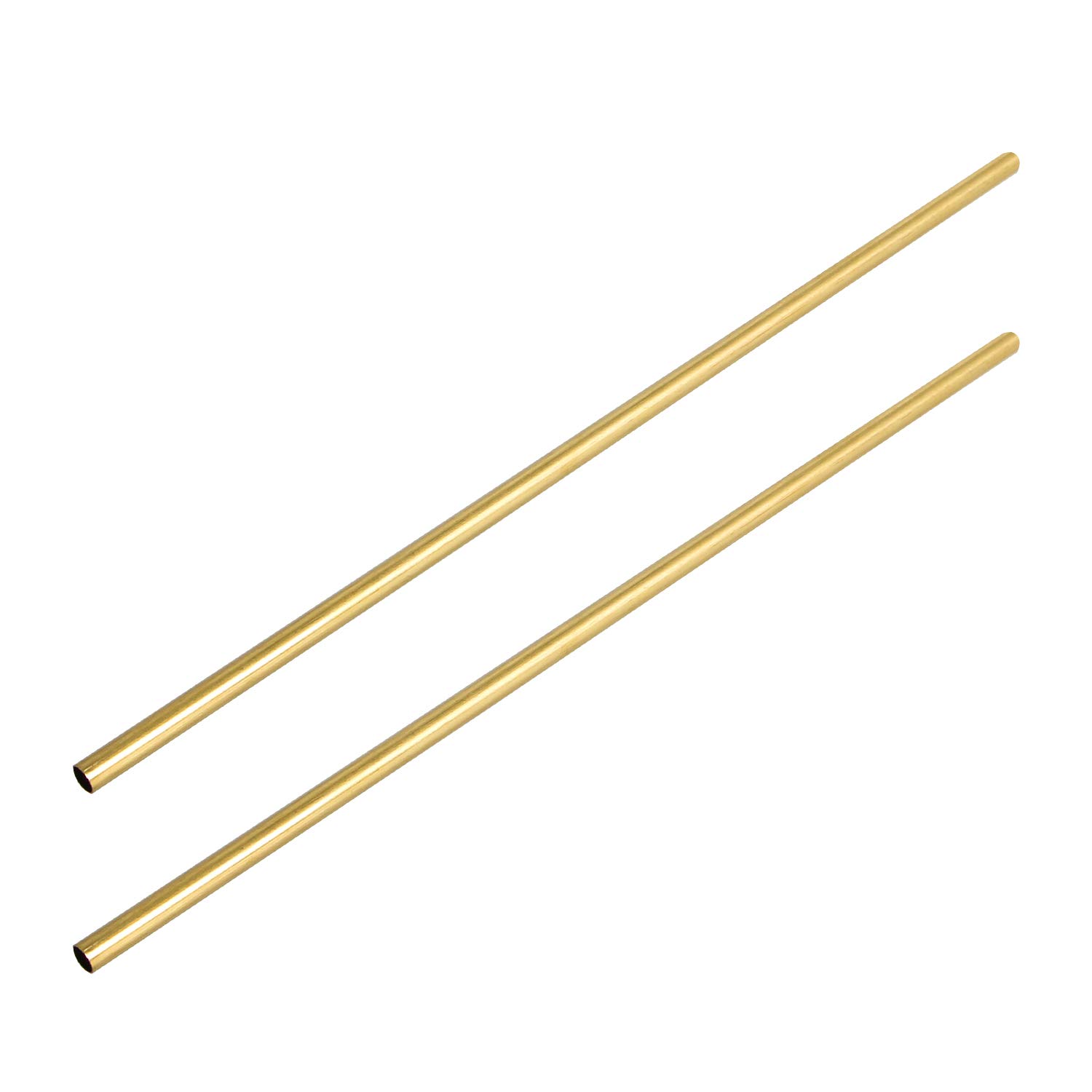 【送料無料】Aopin真ちゅう丸管銅パイプID 2.5mm / 1/10" x OD 3.5mm / 7/50"中空銅管 - 300mm / 1 Ft / 12 インチ長さ冷蔵庫用毛細管、冷却システム、ウィンドチャイム、2個 色：真鍮、サイズ：4.6mm x 5mm