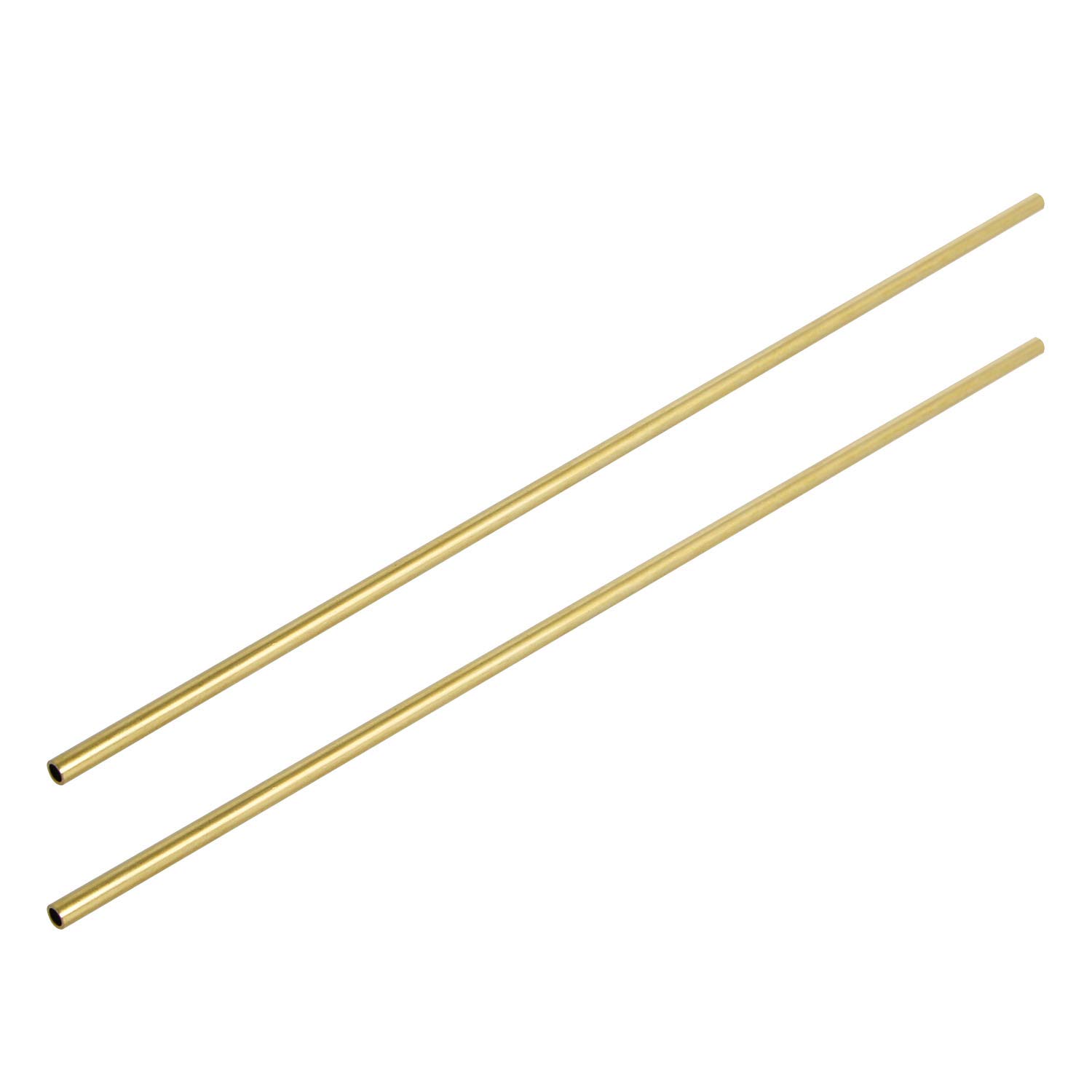 【送料無料】Aopin真ちゅう丸管銅パイプID 2.5mm / 1/10" x OD 3.5mm / 7/50"中空銅管 - 300mm / 1 Ft / 12 インチ長さ冷蔵庫用毛細管、冷却システム、ウィンドチャイム、2個 色：真鍮、サイズ：3mm x 4mm