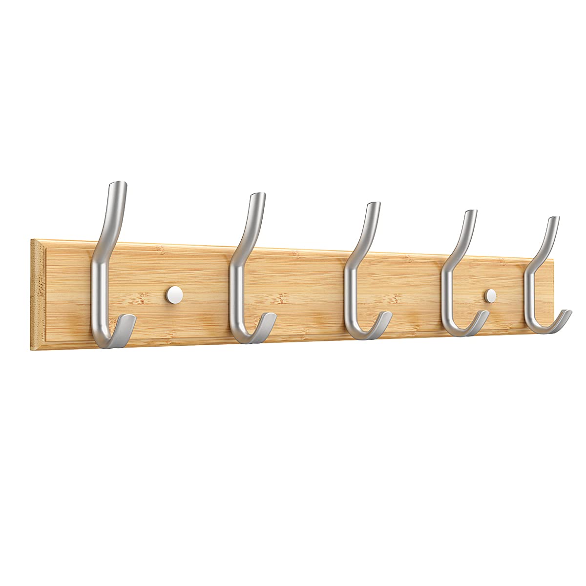 【送料無料】Anjuer ウォールハンガー 壁取り付け式コートラック 壁掛けフック 収納家具 物干しハンガー 帽子掛け・洋服掛け・コート掛け 色:木色+銀、サイ...