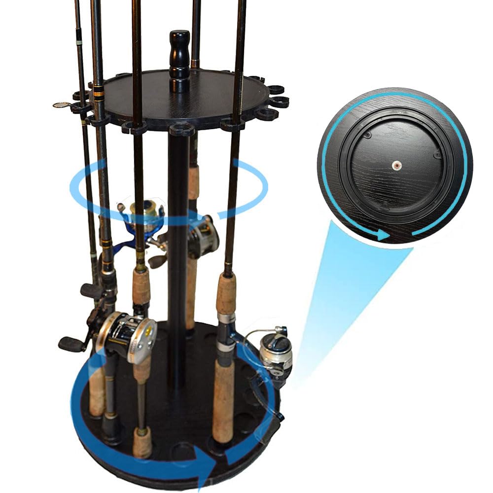 【送料無料】timiland ロッドホルダー 丸型デザイン360度回転釣竿 スタンド 釣15本の釣り竿を収納可能..
