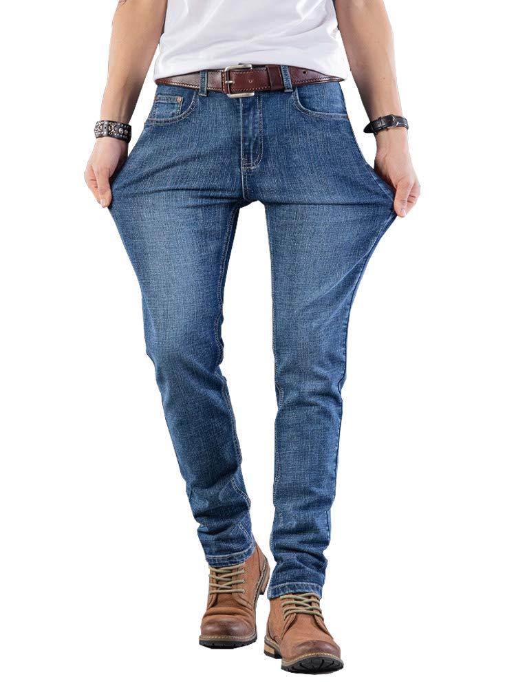 【送料無料】メンズ デニムジーンズ スキニーフィット ストレッチ 紳士 細身 美脚 伸縮 ベラバント スリム ボトムス 28-40 ブルー ブラック FCXF 色：ブルー、サイズ：32