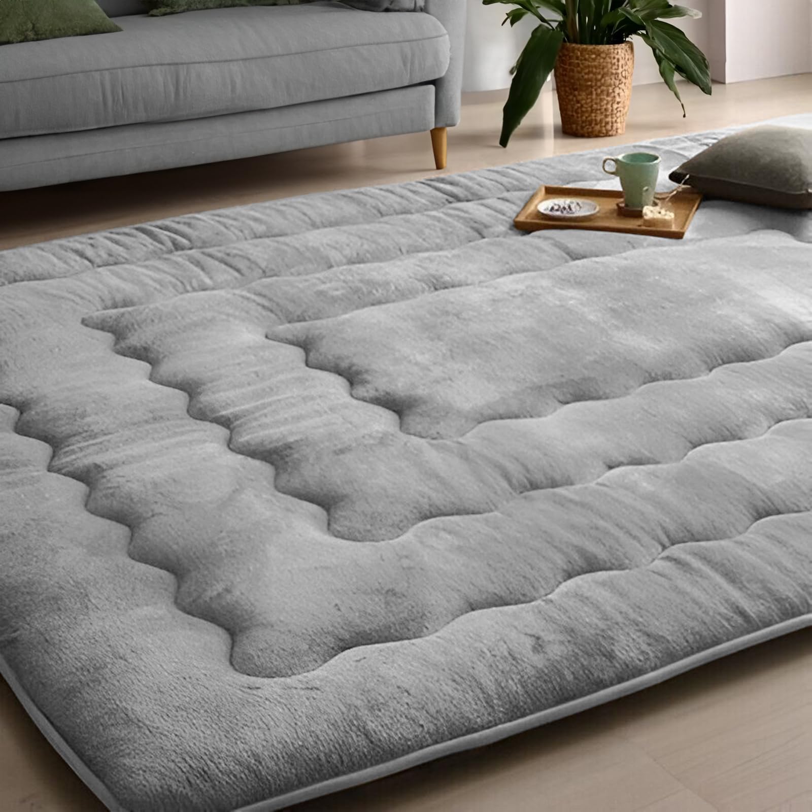 【送料無料】JEMAジェマ こたつ布団 こたつ厚掛け布団 色：無地　グレー、サイズ：約185x185cm(こたつ..