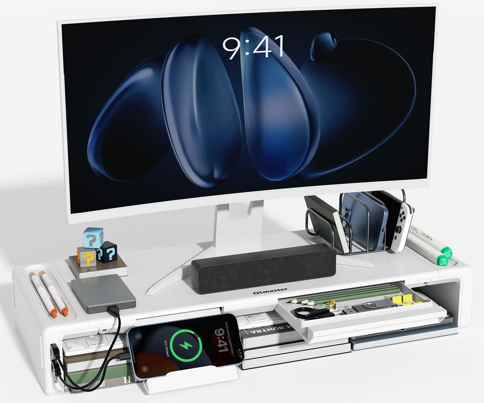 【送料無料】Olmaster (オルマスター) モニタースタンドライザー 折りたたみ式パソコンモニターライザ..