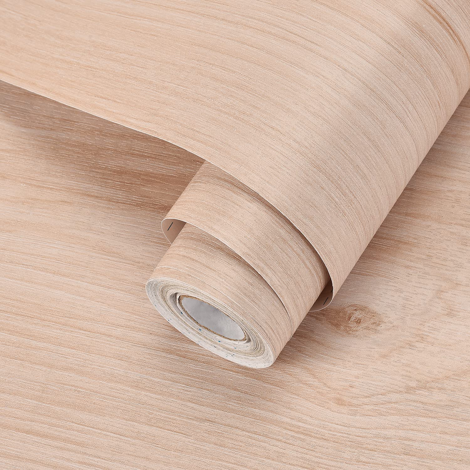 【送料無料】壁紙 木目 10m おしゃれ はがせる 壁紙シール 白 厚手 透けない 木目調 カッティングシート、防水 簡単 diy キッチン 家具用リメイクシート 色：木目調 ナチュラル、サイズ：幅44 cm x 長さ10 m