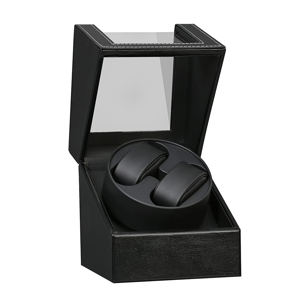 【送料無料】EUNOMIAワインディングマシーン（1本巻き） ウォッチワインダー 自動巻き時計ワインディングマシーン 日本製 マブチモーター 設計 新型の腕時計自動巻き上げ機、高級PU皮質、男女の腕時計は全部使えます 2019年アップグレード 色：ブラック 2本巻き 135