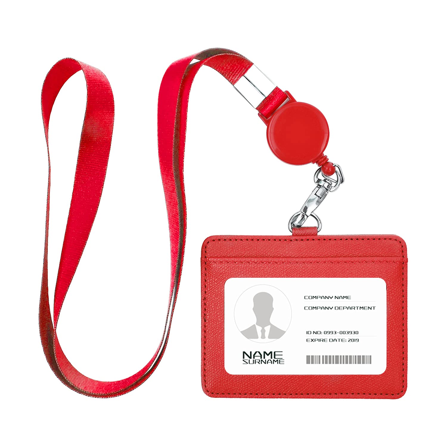 【送料無料】IDカードホルダー ネームホルダー 名札ホルダー PU 横型 社員証 カードケース カードケー..