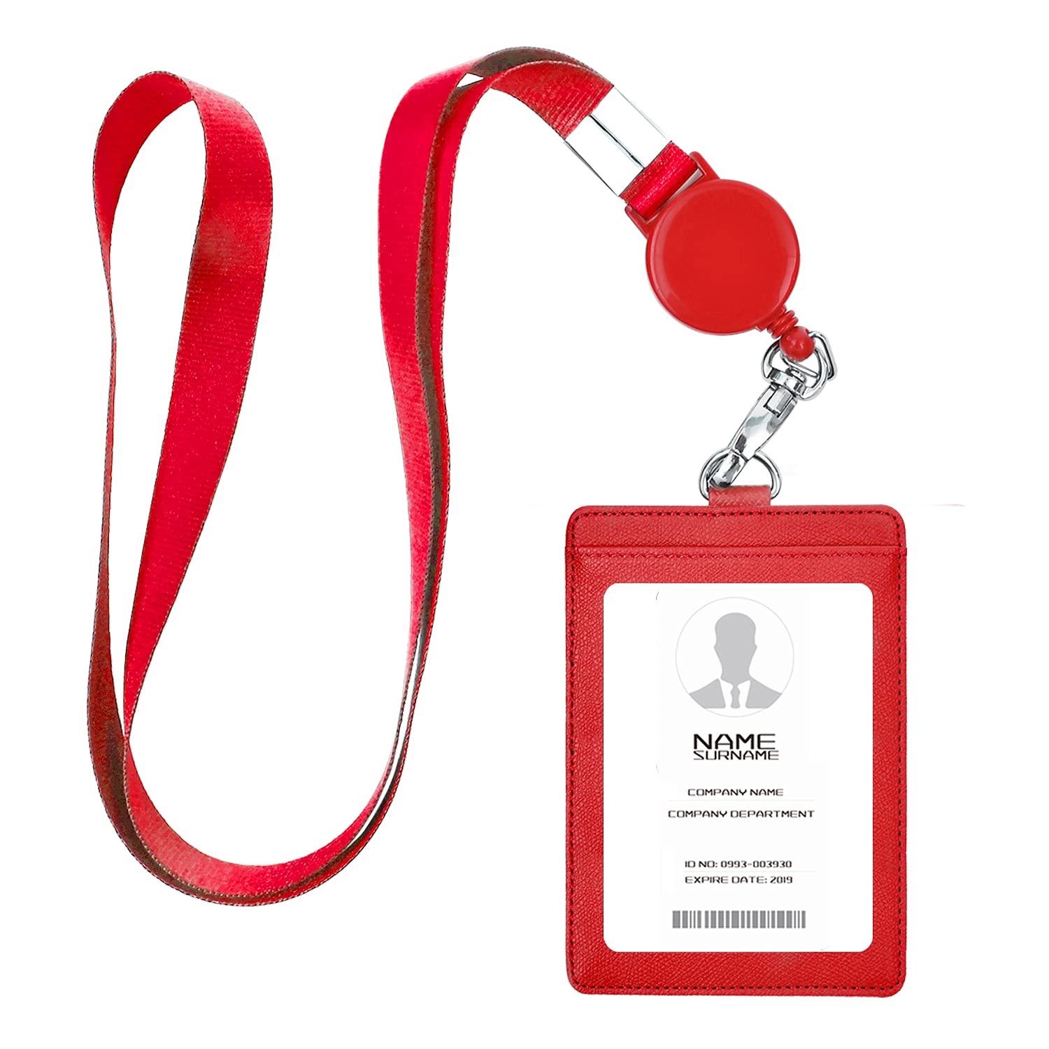 【送料無料】IDカードホルダー ネームホルダー 名札ホルダー PU 横型 社員証 カードケース カードケー..