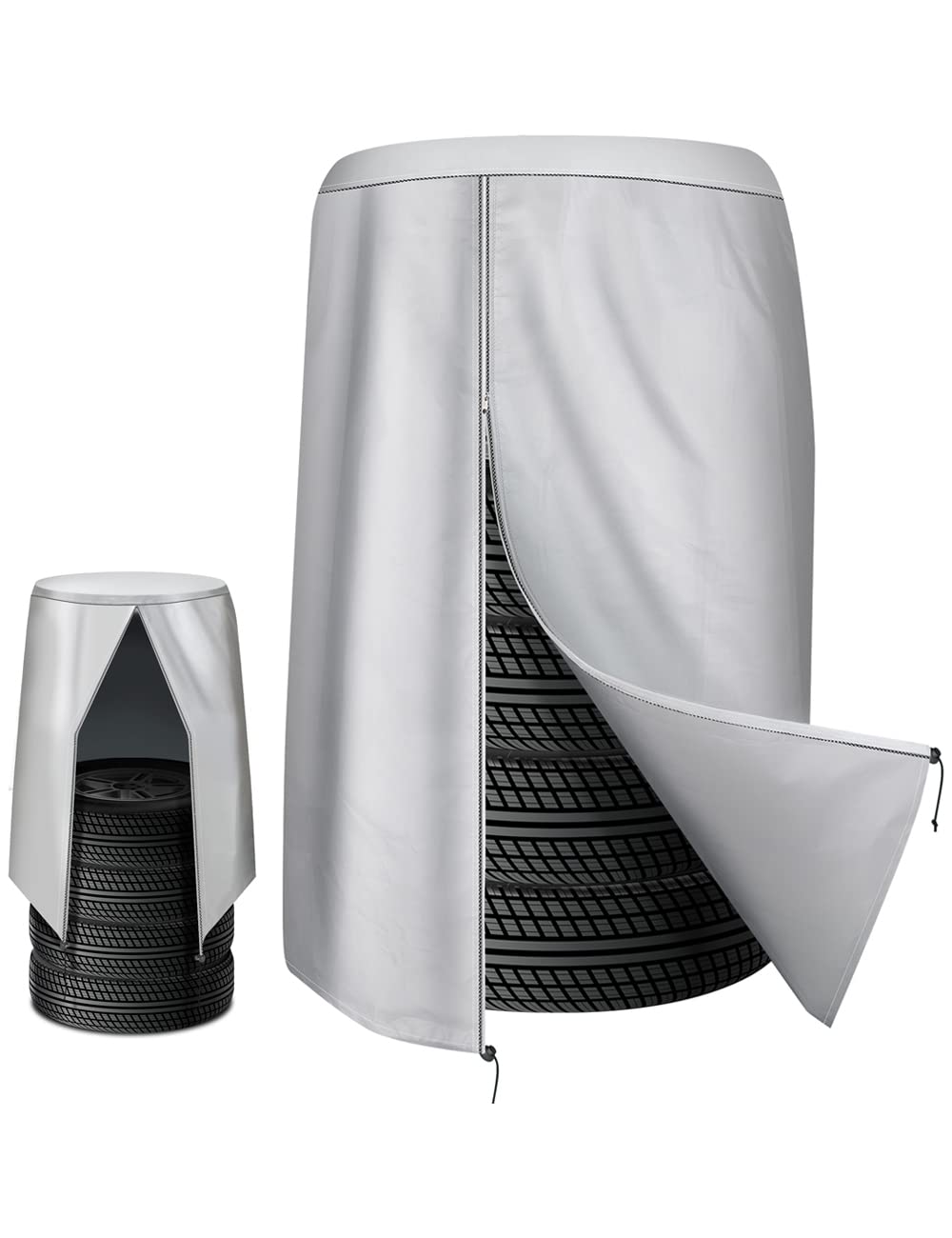 【送料無料】HomLead タイヤカバー 屋外 防水 車用タイヤカバー 410D厚手 タイヤ保管カバー 防日焼け 劣化対策 高級生地 UVカット 高防風 防埃 防雨 防雪 丈夫 サイズ：L-84*120cm