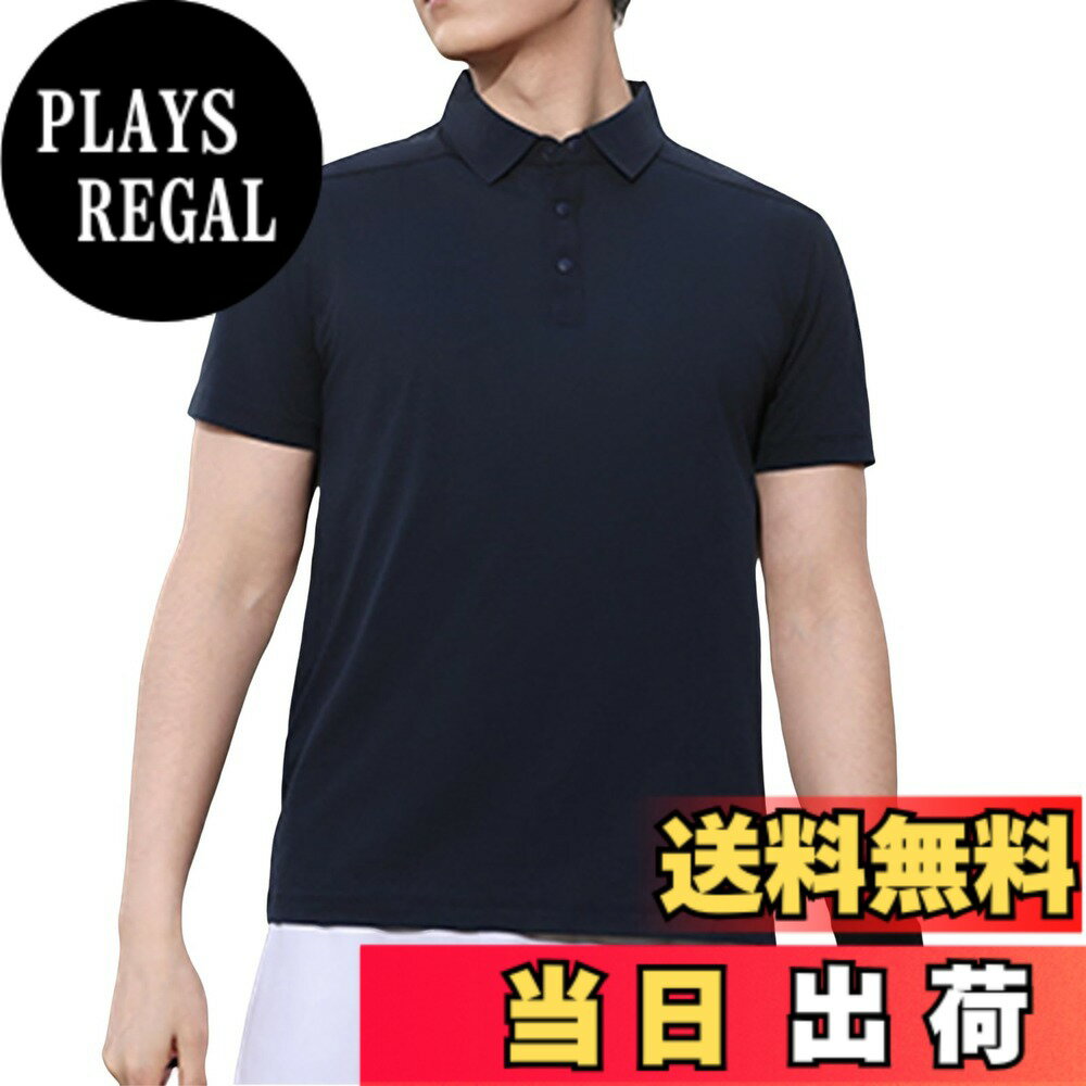 樂天商城 - 【送料無料】[JoveJek] ポロシャツ 半袖 メンズ 接触冷感 速乾 消臭 ストレッチ tシャツ 通気性 ドライ 涼しい アウトドア カジュアル 無地 薄手 伸びる トップス 夏服 UVカット 色：ネイビー、サイズ：M