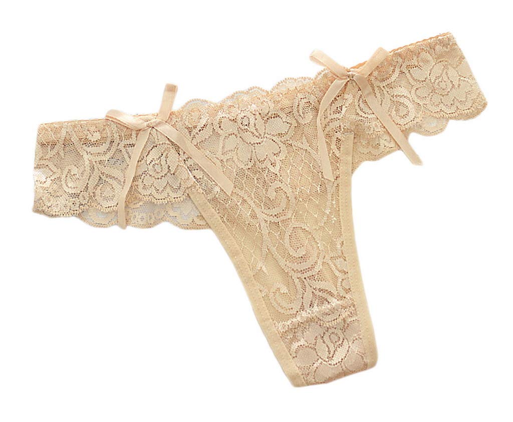 【送料無料】[Jixin4you] シースルーパンツ ショーツ レディース レース Tバックパンツ パンティ 透け 女性 下着 色：肌色、サイズ：Free Size