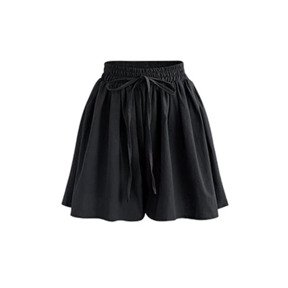 【送料無料】[Tenflow] ショートパンツ ハーフパンツ レディース チノパン 短パン 大きいサイズ 白 黒 ストレッチ ゆったり カジュアルパンツ スポーツ 色：ブラック、サイズ：2XL