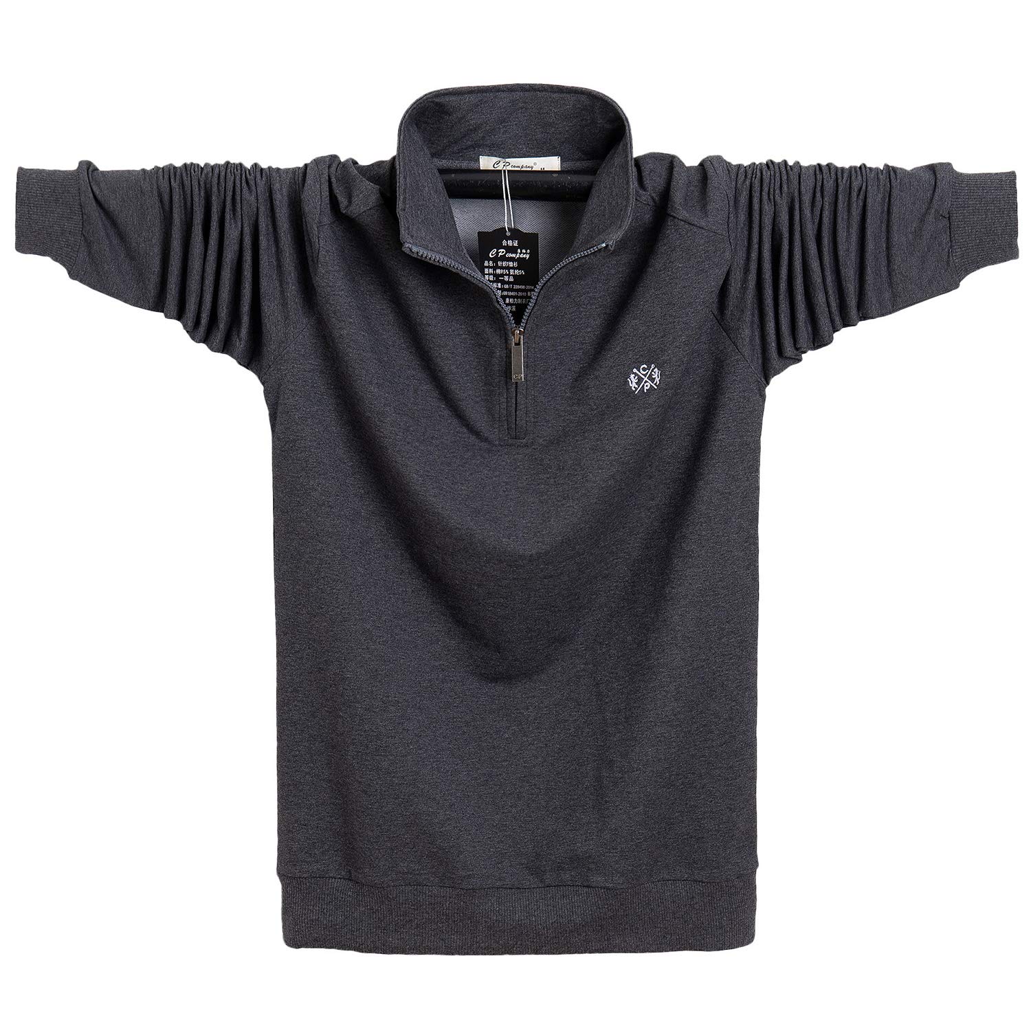 【送料無料】[YIGAR] メンズポロシャツ 半袖 長袖 Tシャツ メンズゴルフシャツ 大きいサイズ カジュアル シンプル 襟付き ファッション スポーツ かっこいい 部屋着 快適 吸汗速乾 夏 多色選択 M~6XL 8899 色：ダークグレー-1、サイズ：6XL