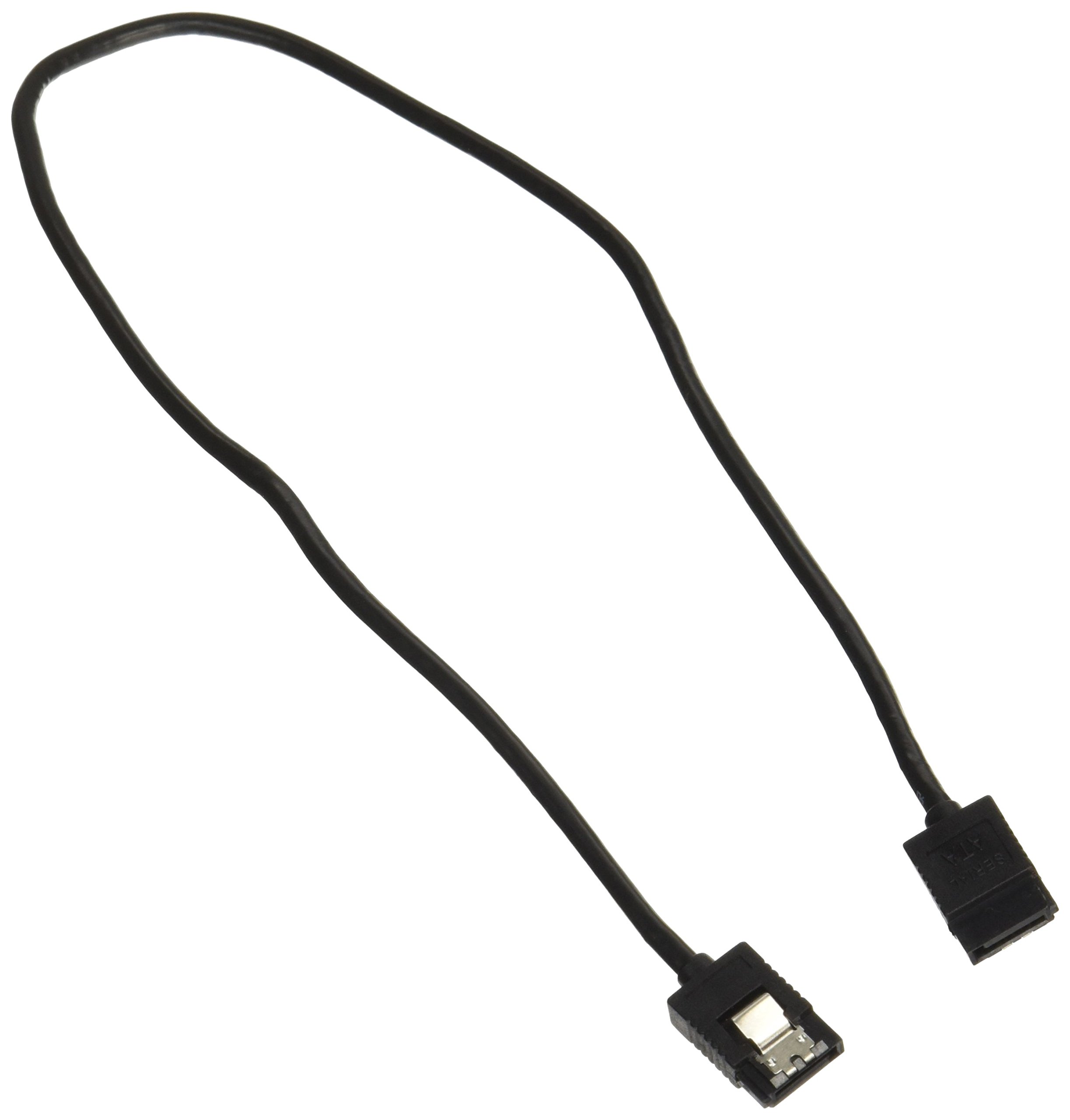 【送料無料】ラッチ付 シリアルATAラウンドケーブル 30cm 色：ブラック、サイズ：50cm