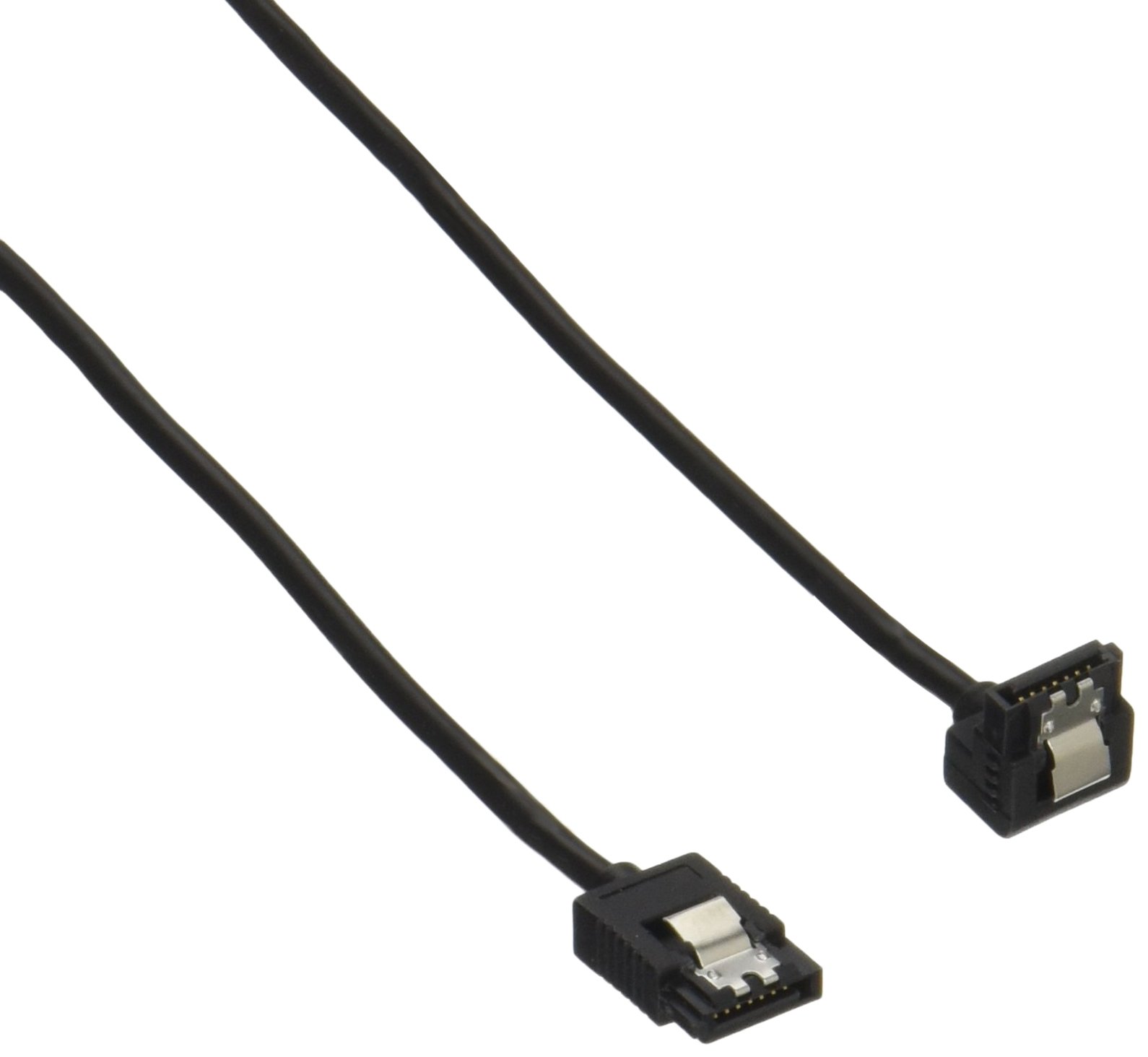 【送料無料】ラッチ付 シリアルATAラウンドケーブル 30cm 色：ブラック、サイズ：70cm