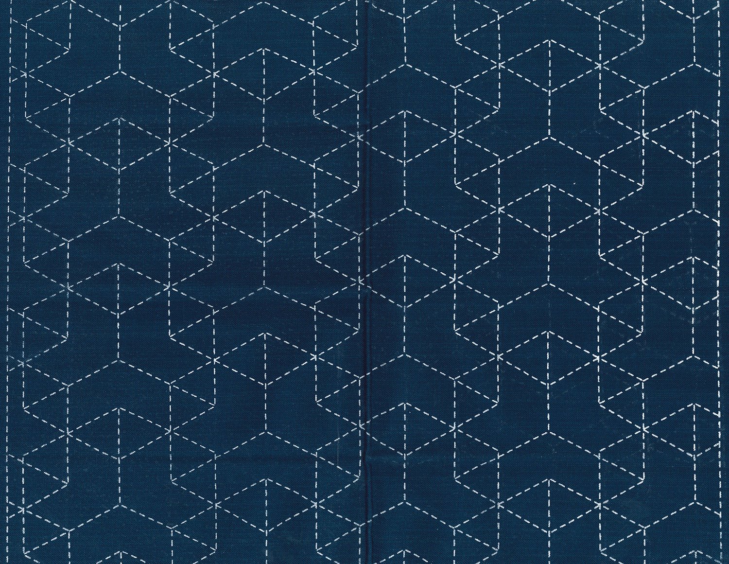 【送料無料】ナスカ 刺し子布 藍染め 色：ブルー、サイズ：35×38cm