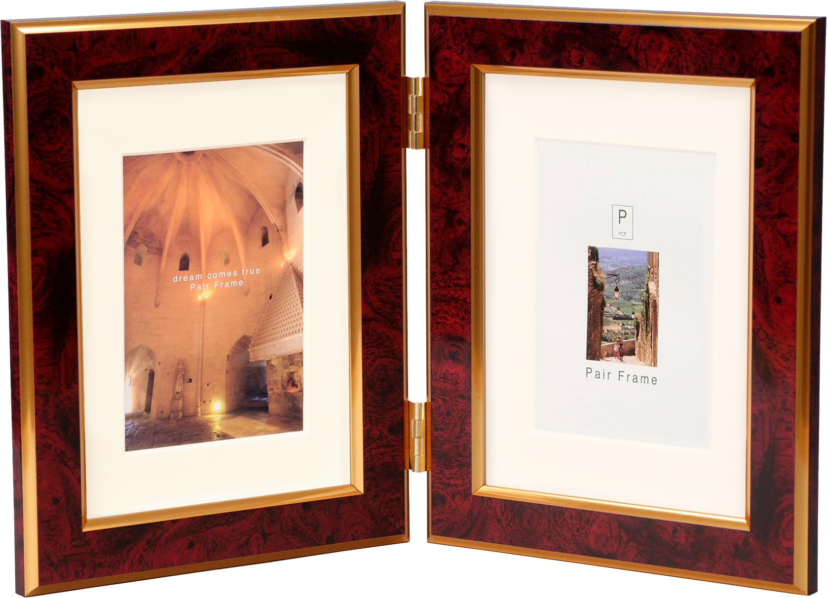 【送料無料】万丈 VANJOH フォトフレーム ペアフレーム 2L 縦 ワイン PF-2LWT-CW 色：ワイン、サイズ：2L