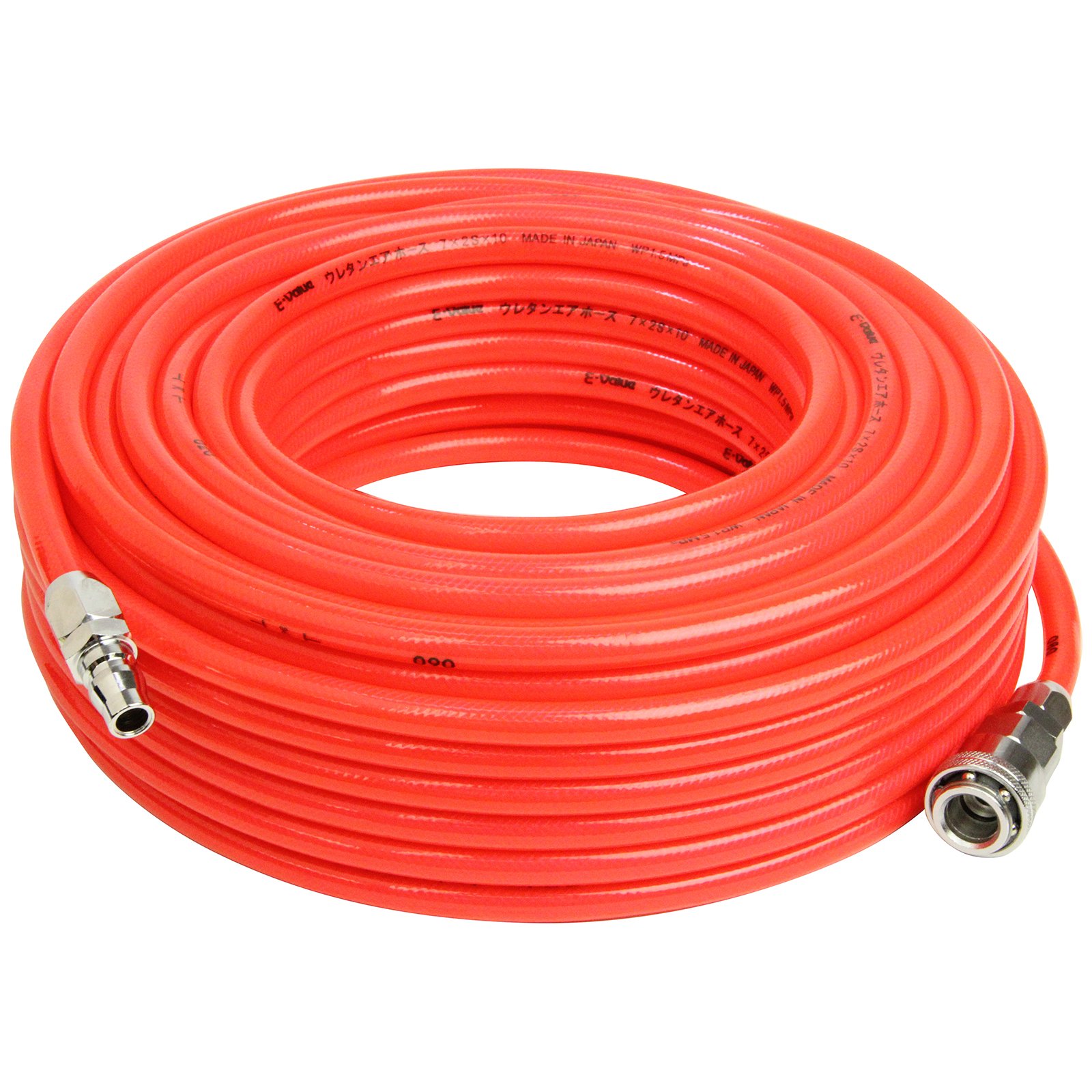【送料無料】イーバリュー(E-Value) ウレタンエアホース 日本製 ワンタッチソケット付 色：クリアレッ..