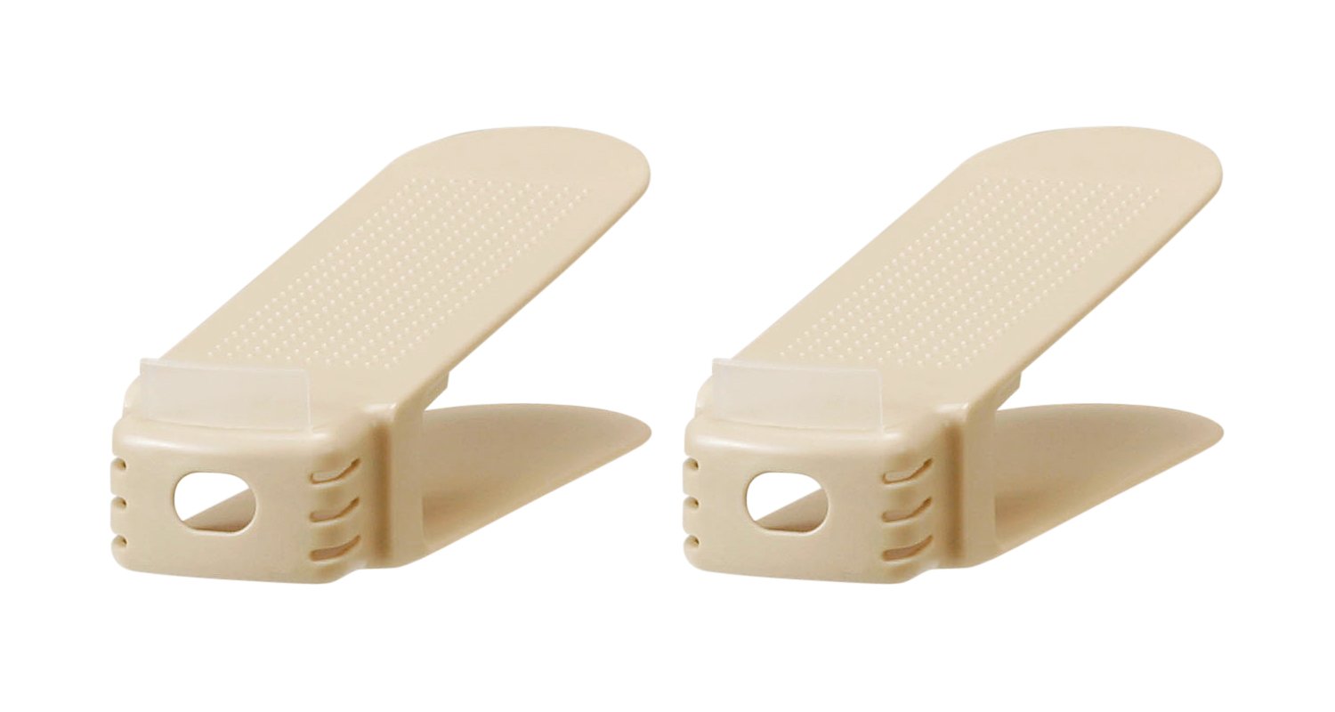 【送料無料】ライクイット (like-it) 靴収納ホルダー 省スペース 収納量2倍 高さ調節機能付き スニーカー・ローファー対応 色：ベージュ、サイズ：3.ローファー用(幅8cm)