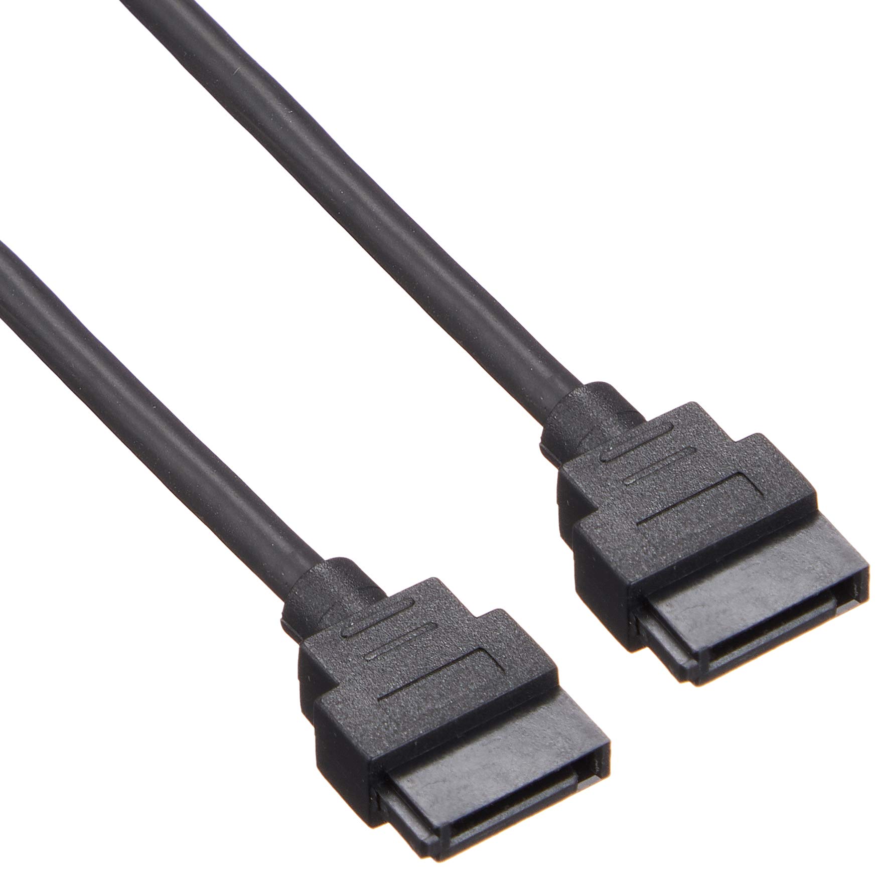 【送料無料】ラッチ付 シリアルATAラウンドケーブル 30cm 色：ブラック、サイズ：50cm