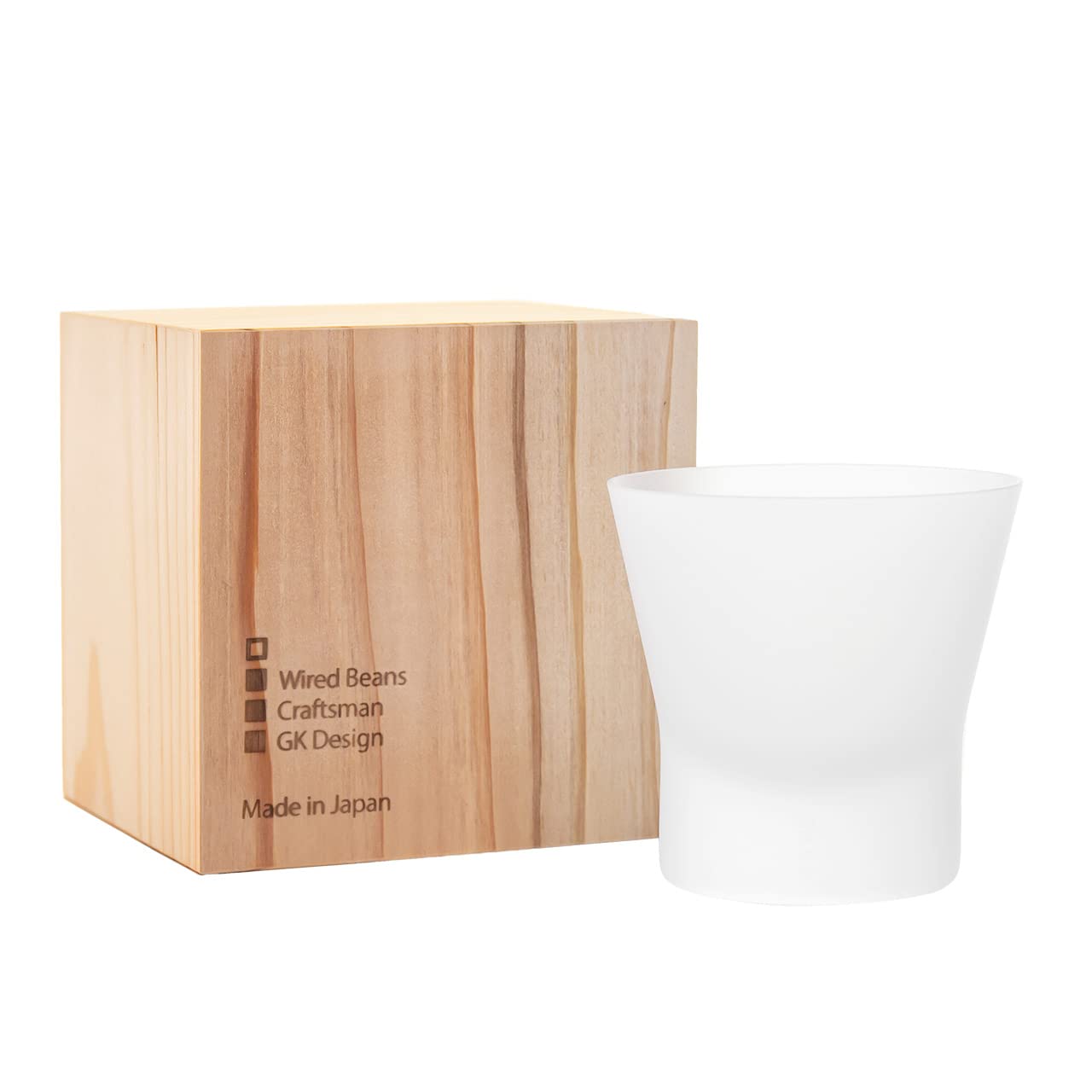 【送料無料】Wired Beans(ワイヤードビーンズ) 生涯を添い遂げるグラス ロック ロックグラス 270ml 国産杉箱入り 色：02. フロスト、サイズ：9.4 cm x 9 cm