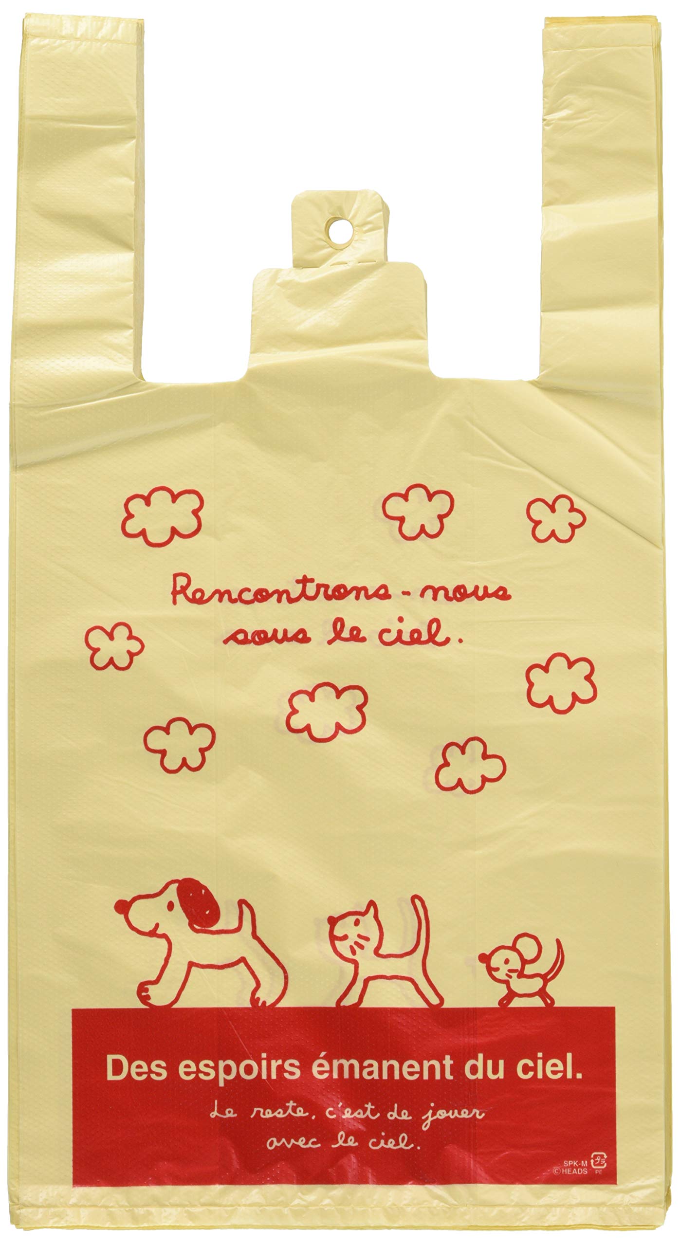 【送料無料】ヘッズ(Heads) 手提げ袋 レジ袋 レジバッグ ポリエチレン 横マチ HEADS 色：犬 ネコ 動物..