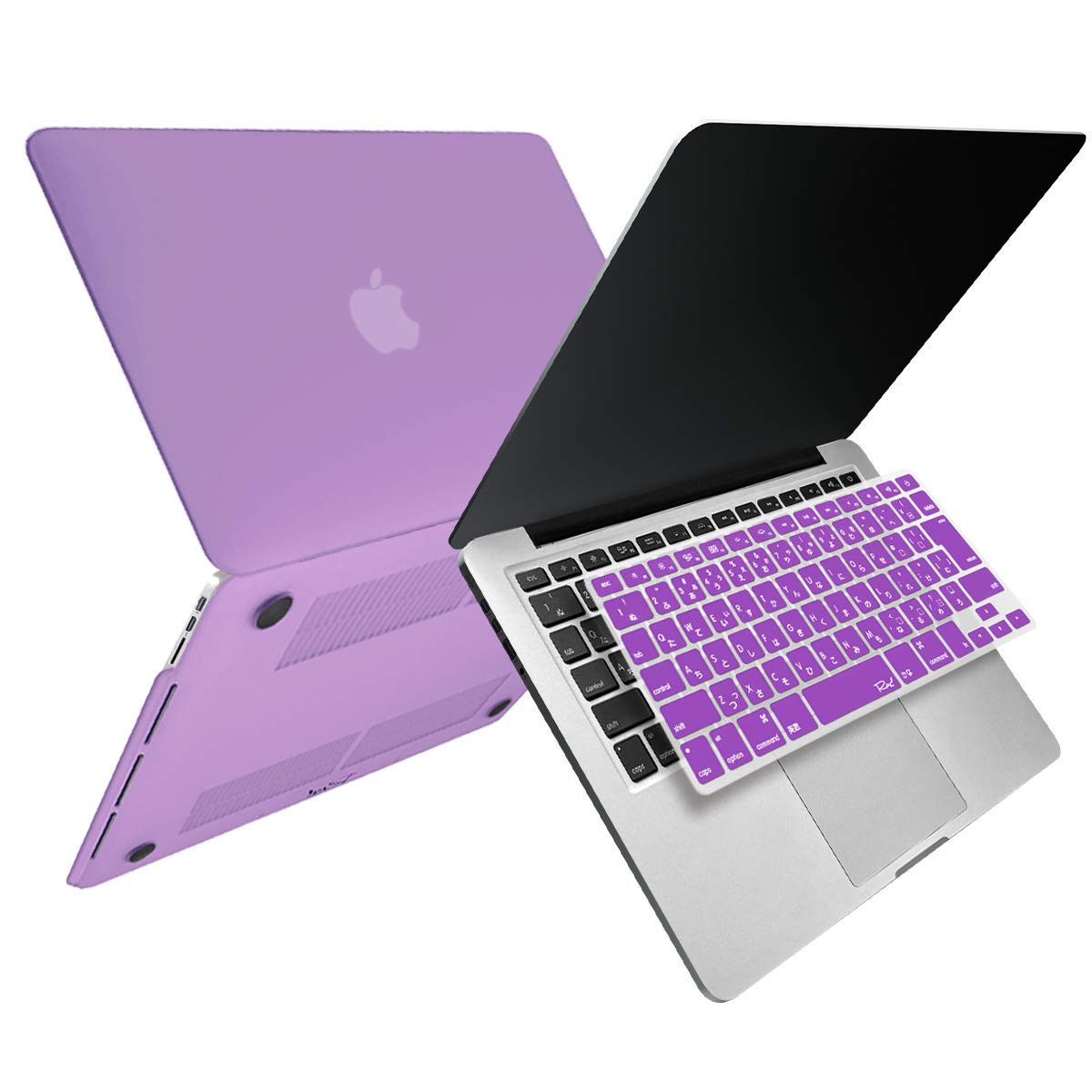 【送料無料】[MS factory] MacBook マット加工 ハード シェル パソコンケース ＋ 日本語 キーボードカバー JIS配列 セット 《RMC オリジナルカラー》 for Apple MacBook Air/Pro/Retina 11,12,13,14,15,16インチ 色：パープル、サイズ：Pro 13 (Late 2012 - Early 2015)