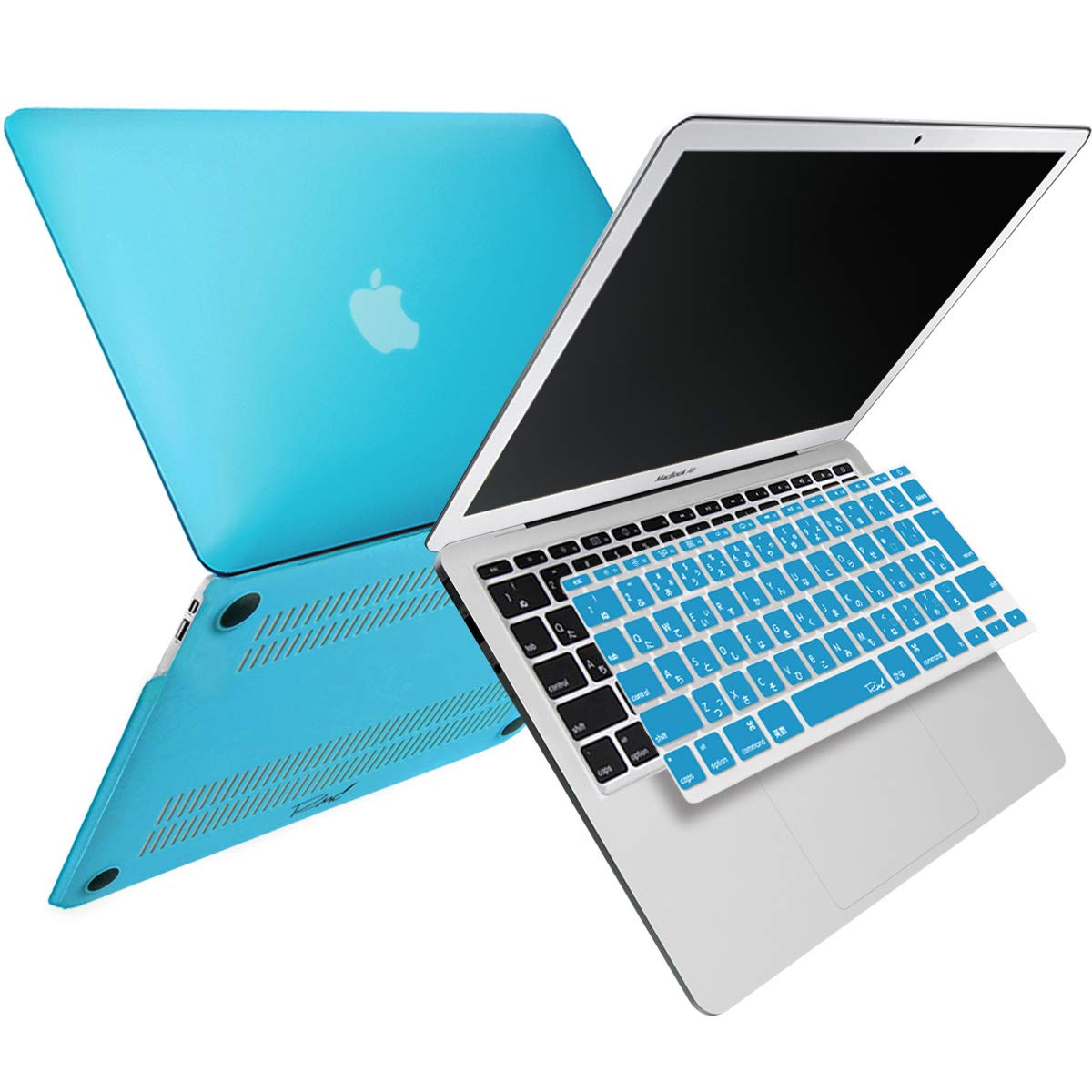 【送料無料】[MS factory] MacBook マット加工 ハード シェル パソコンケース ＋ 日本語 キーボードカバー JIS配列 セット 《RMC オリジナルカラー》 for Apple MacBook Air/Pro/Retina 11,12,13,14,15 色：スカイブルー、サイズ：Air 11インチ (2010年 - 2015年モデル)