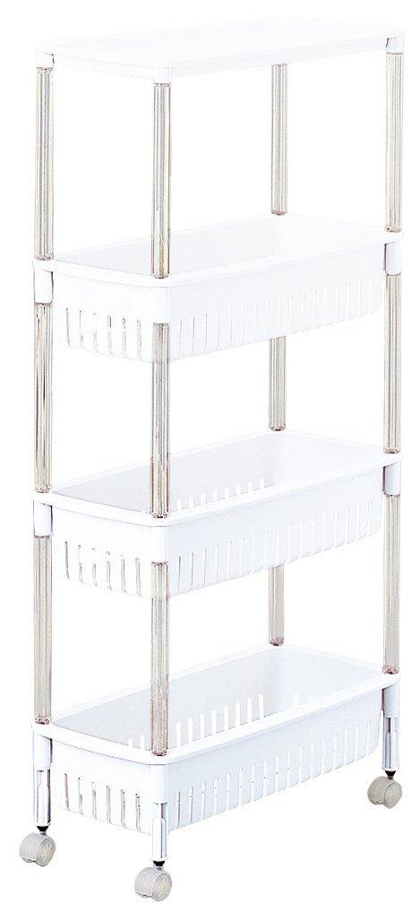 【送料無料】サンコープラスチック テーブルワゴン 色：オフホワイト、サイズ：スリム