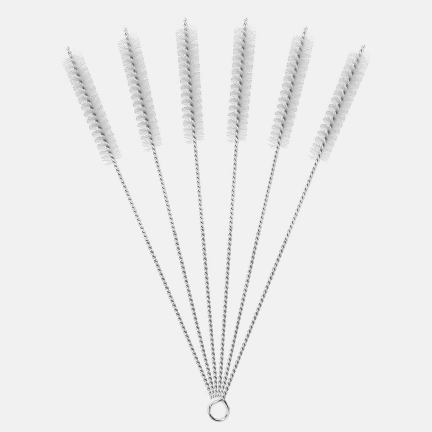 【送料無料】EKINDステンレススチール再利用可能 細いパイプストロークリーニングブラシセット 色:175*50*10mm ホワイト*6、サイズ:7.9