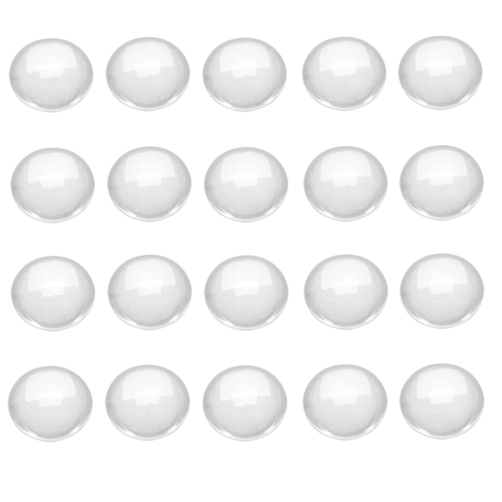 【送料無料】20個入りセット ペースター 半球ガラス クリア ガラスカボション 8mm 10mm 12mm 14mm 15mm 16mm 18mm 20mm 工芸品 ファッション ジュエリー用 DIY 色：透明、サイズ：20mm