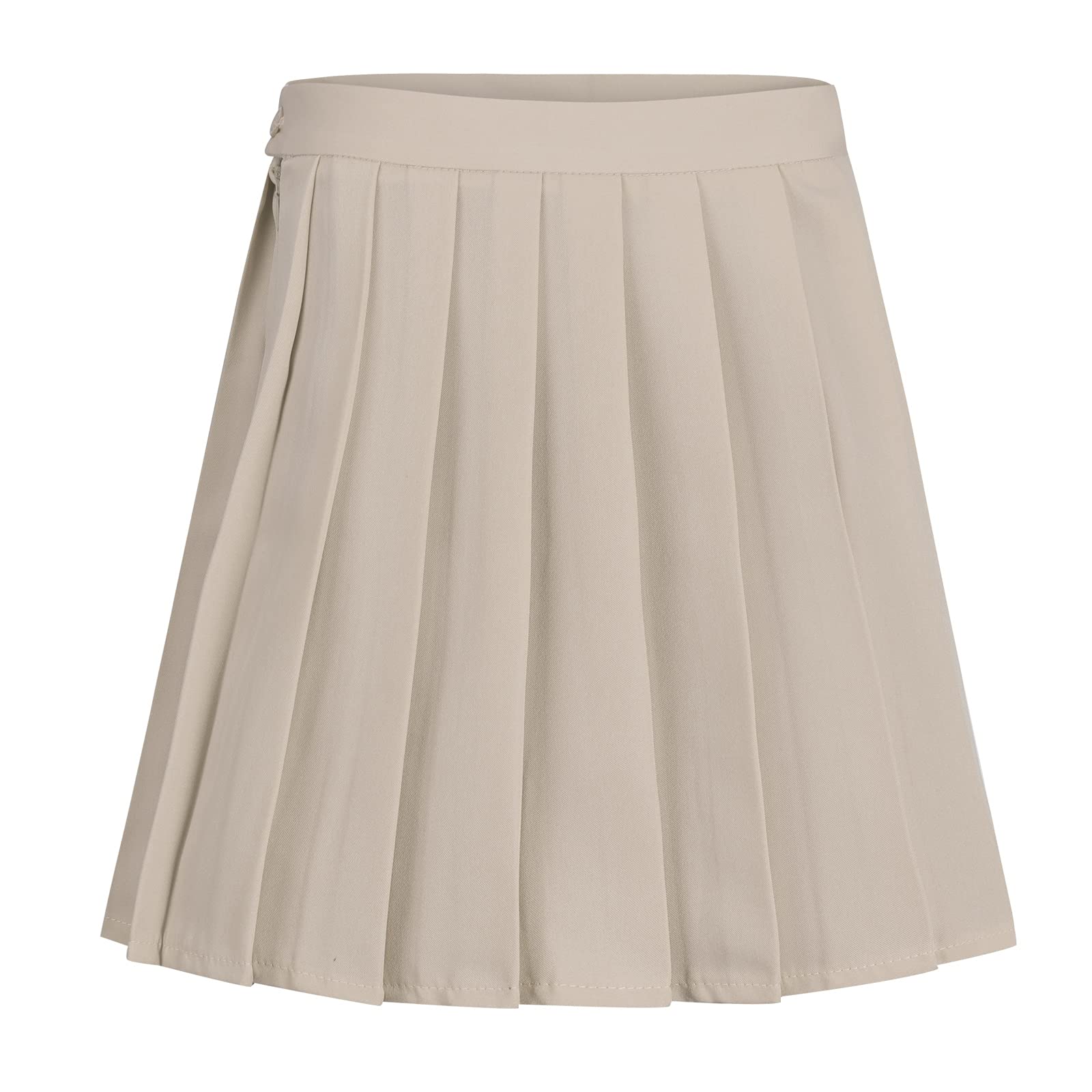 【送料無料】[Wolfmen] 日系 プリーツスカート タックスカート カワイイ フリフリ 制服スカート ミニ 快適 お洒落 カジュアル きれい 無地 18色 色：カーキ、サイズ：XL