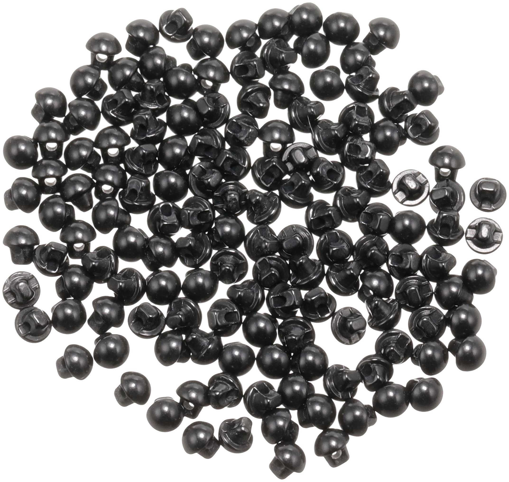 【送料無料】NBK 裏穴 目玉ボタン 144個入 黒 色：ブラック、サイズ：φ4mm