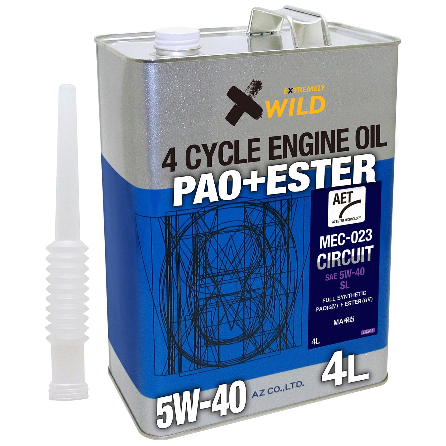 【送料無料】AZ(エーゼット) バイク用 4サイクル エンジンオイル サーキット AET サイズ：4L