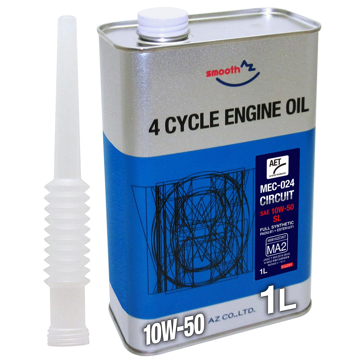【送料無料】AZ(エーゼット) バイク用 4サイクル エンジンオイル サーキット AET サイズ：1L