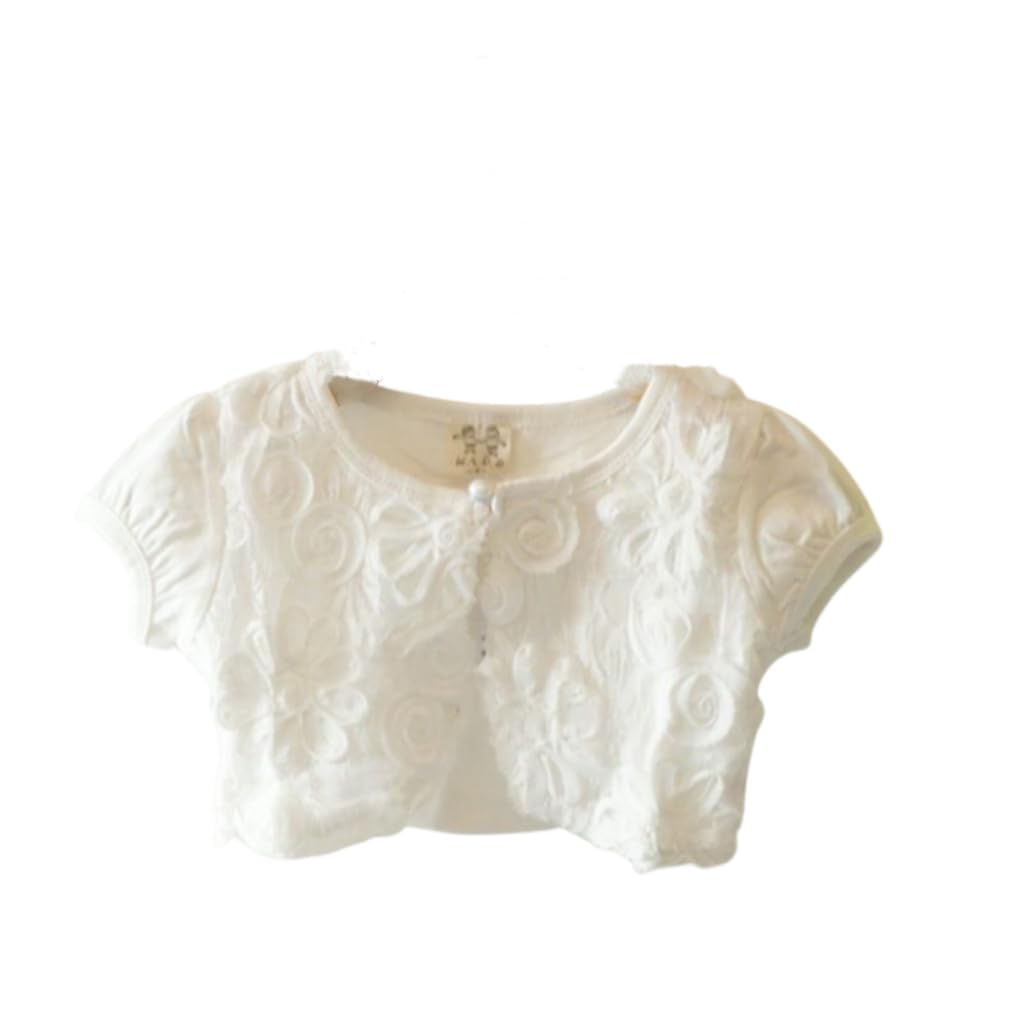 【送料無料】WIN ガールズ女の子 ボレロ カーディガン 半袖 子供 女の子 用 ホワイト ピンク 薄手 柔ら..