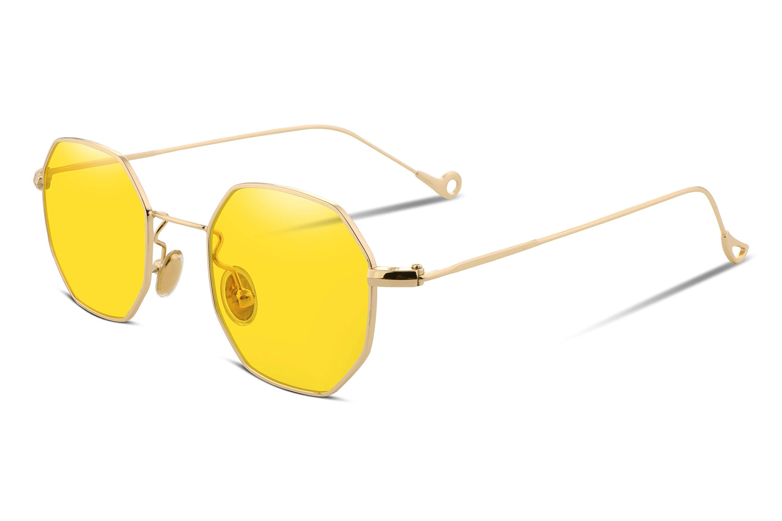 【送料無料】[FEISEDY] サングラス メンズ レディース ポリゴン おしゃれ 薄い 色 カラー uvカット ス..