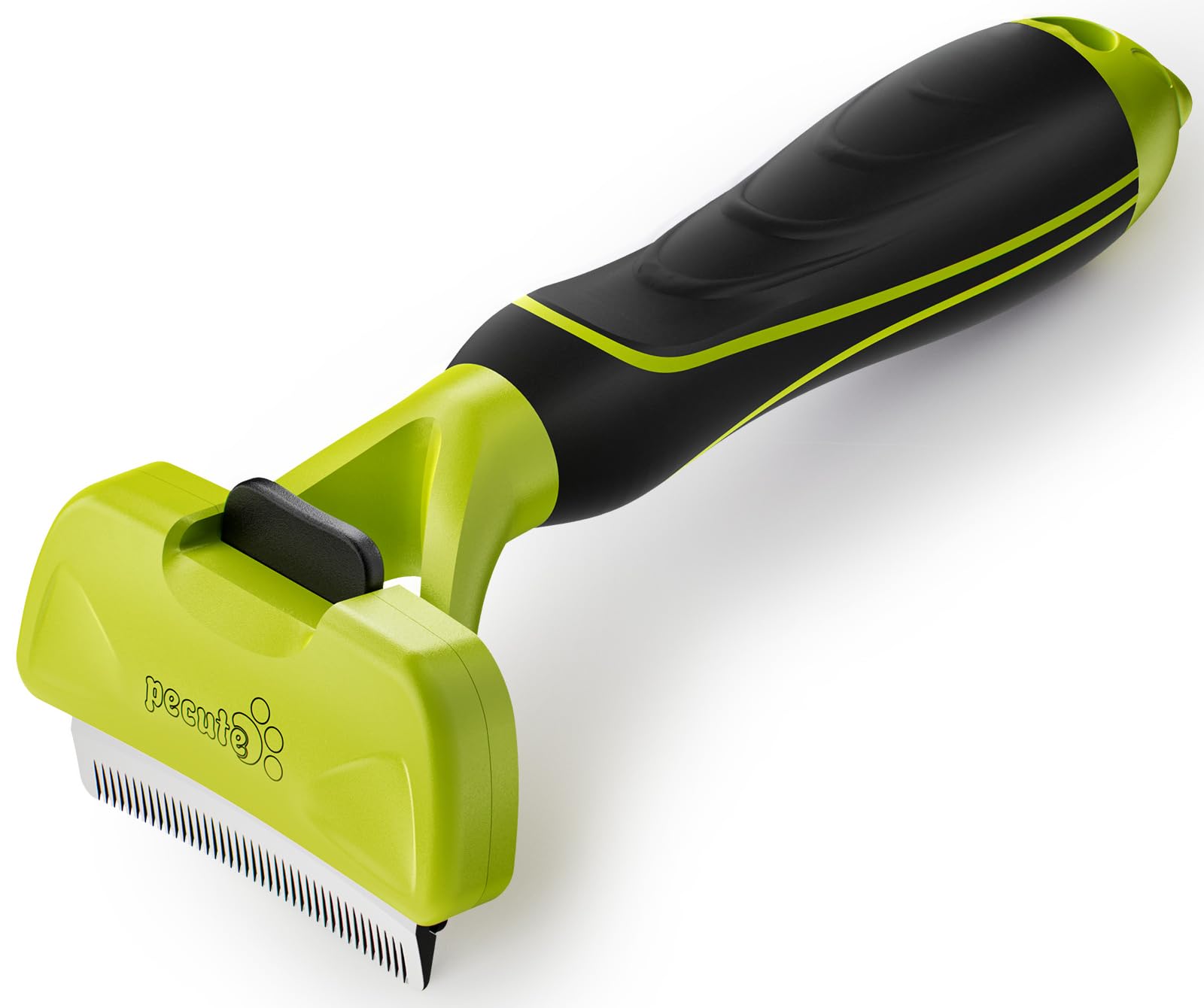 【送料無料】ペキュート Pecute カーブブラシ 抜け毛取り ボディラインにフィット 猫・小型犬用 グリーン 色:グリーン、サイズ:S 刃幅4.6cm