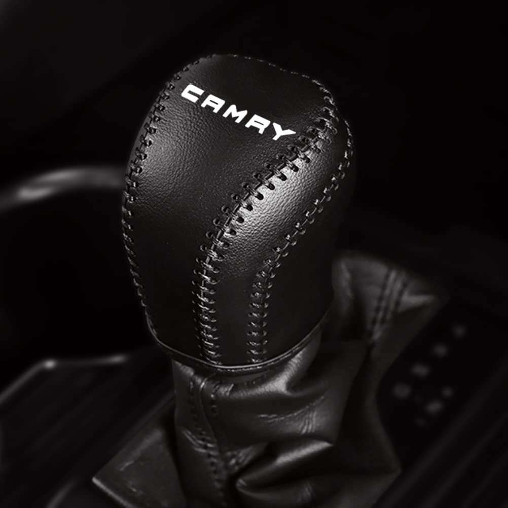 【送料無料】Kayafar トヨタ カムリ専用 シフトノブカバー シフトグリップカバー レザー カバー 内装パーツ CMARY エンブレム ガーニッシュ パーツ 爪キズ防止 2017年～カムリ70系に対応 色：ブラック