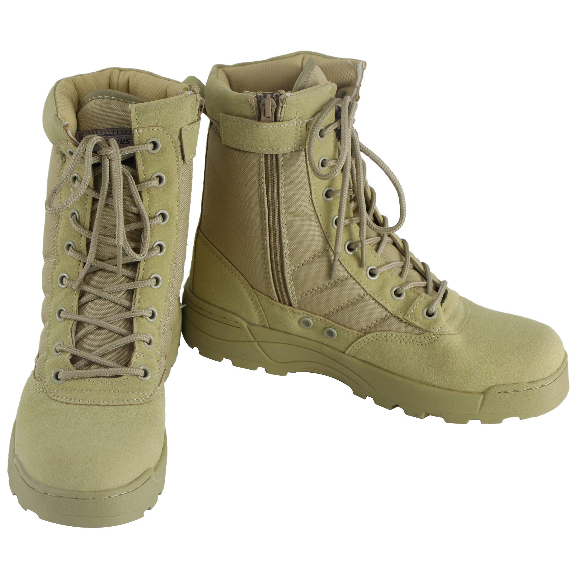 【送料無料】[Sutekus] YKKファスナー採用 SWAT S.W.A.T ミリタリーブーツ ジャングルブーツ 色：ベージュ、サイズ：25.0 cm