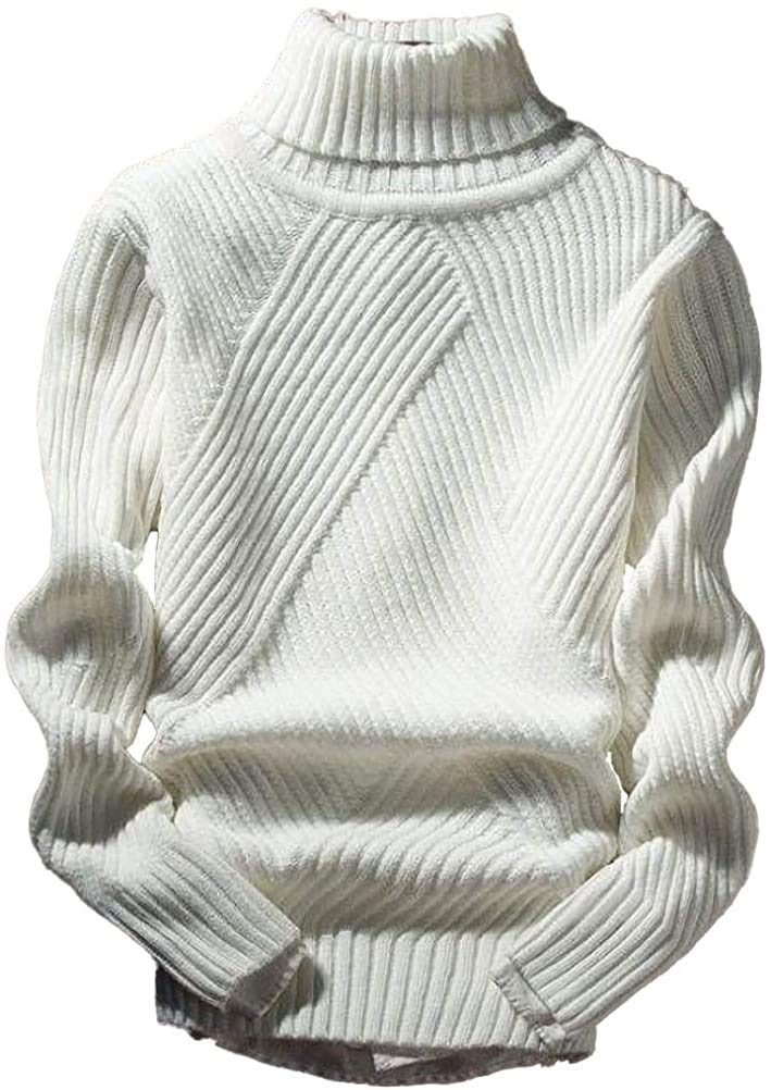 【送料無料】[aspersio] [アスペルシオ] ハイネック ニット セーター 太編み メンズ 色：アイボリー、サイズ：XL