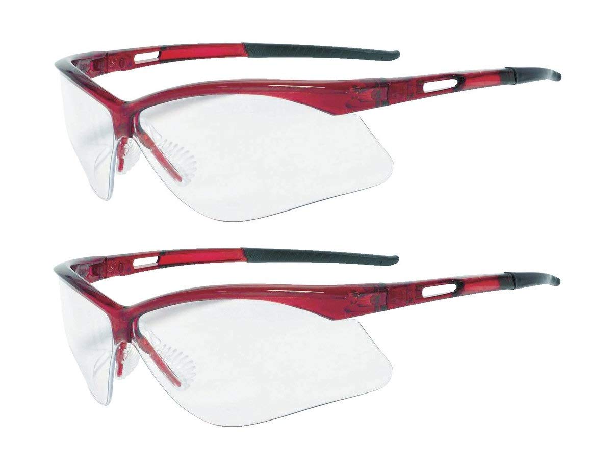 【送料無料】TRUSCO(トラスコ) 二眼型安全メガネ(フレーム赤色) TSG-8106RE 色：フ ...