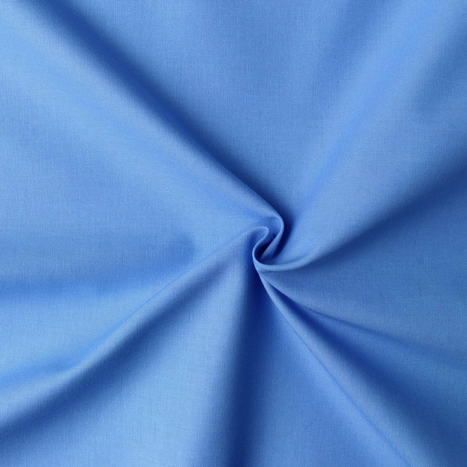 【送料無料】NBK エイティスクエア 無地 生地 綿100% シャーティング オフホワイト 色：サックスブルー、サイズ：巾110cm×7mカット