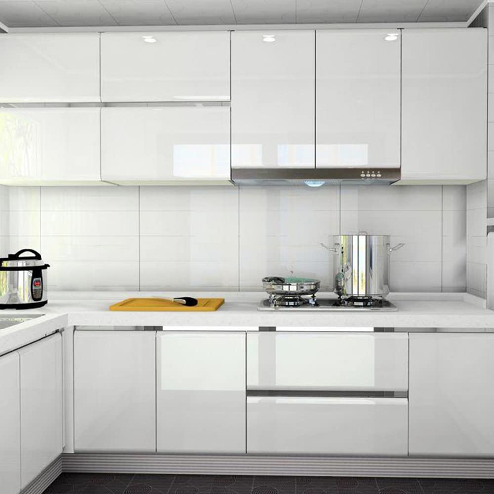 【送料無料】Homya 壁紙シート つるつる 60cmx10m 壁紙シール 防水 耐熱 DIY 剥がせる リメイクシート 模様替え 防カビ カッティングシート 厚手 のり付き ラメ入り 色：ホワイト、サイズ：幅60 cm x 長さ10 m