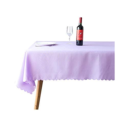 【送料無料】Jixin4you テーブルクロス テーブルカバー 食卓カバー オシャレ 無地 長方形 レストラン ホテル 北欧 厚手 柔らかい 色：ライトパープル、サイズ：約1.2*1.6m