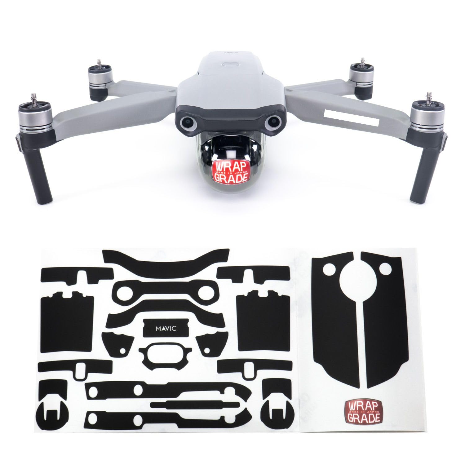 【送料無料】WRAPGRADE for DJI Mavic Air 2 アクセントカラーA スキンシール 色：ステルスブラック