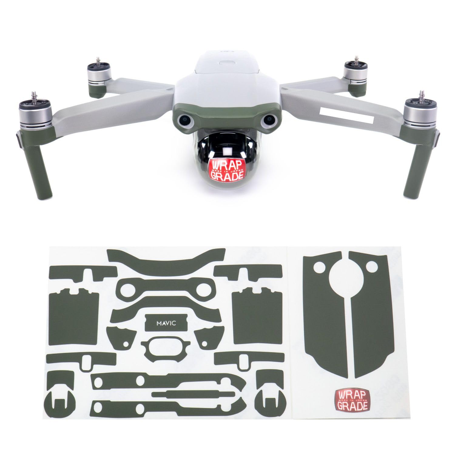 【送料無料】WRAPGRADE for DJI Mavic Air 2 アクセントカラーA スキンシール 色：アーミーグリーン