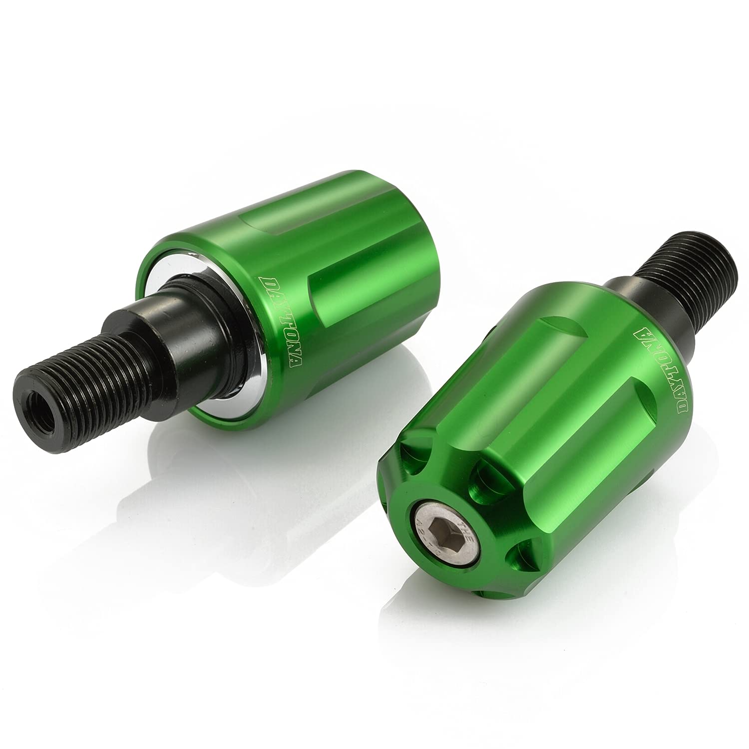 【送料無料】デイトナ(Daytona) バイク用 バーエンド アルミビレット ヘビーウエイト(リボルバー) 純正ハンドル対応 色：グリーン