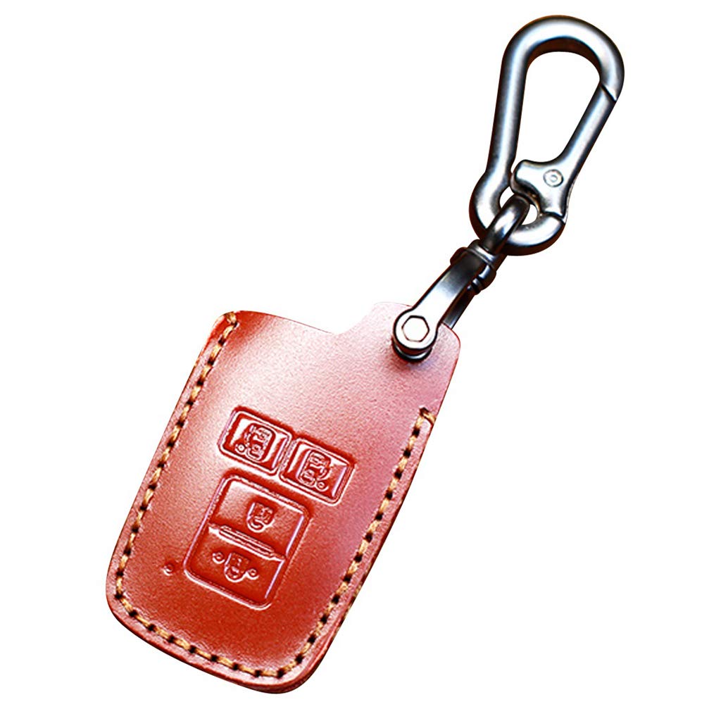 【送料無料】適合トヨタ ヴォクシー 80 ノア80系 キーケース スマートキーホルダー シエンタ 170系 本革キーカバー エスクァイア 新型ヴェルファイア 30系 新型アルファード 30系 新型シエンタ牛革 レザー キーケース 色：レッド、サイズ：トヨタキーケース