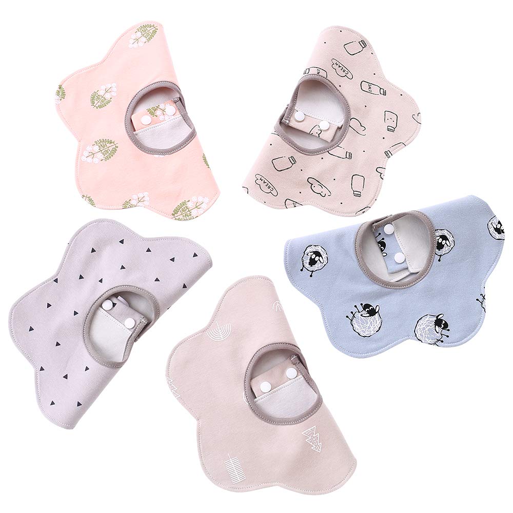 【送料無料】【JioJio】 ベビー ビブ スタイ よだれかけ 360° スタイ 防水 5枚セット 綿100% かわいい 柔らかい 赤ちゃん エプロン 食事用 ...